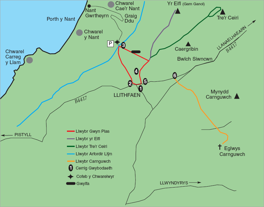 Map Llwybrau Treftadaeth Llithfaen